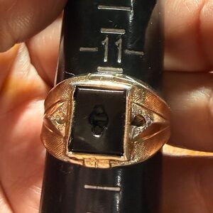 Gold and Black Signet 18KGE  Ring